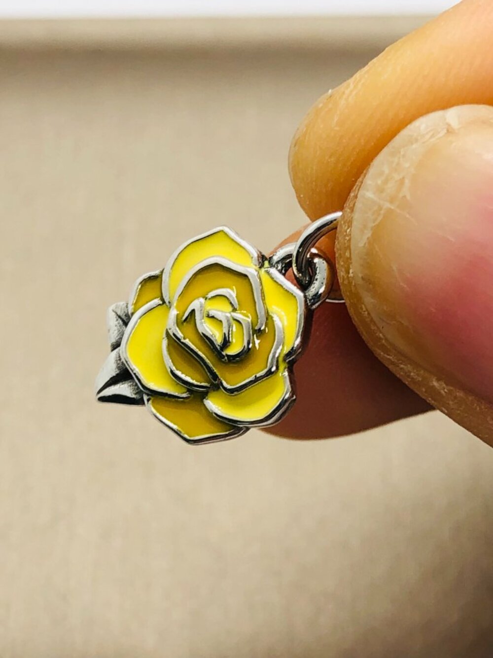 James Avery Enamel Consuela Rose Charm Yellow - Picture 2 of 6